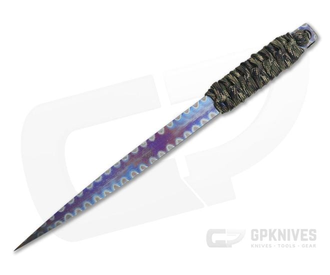 M. Strider Knives Flamed Titanium LM Nail 7.91" Cord Wrapped Fixed Blade - MSK-0110
