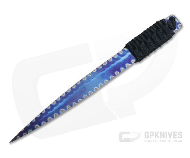 M. Strider Knives Flamed Titanium LM Nail 7.69" Cord Wrapped Fixed Blade - MSK-0111