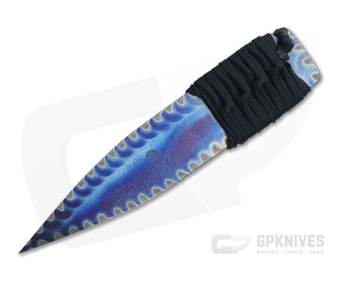 M. Strider Knives Flamed Titanium LM Nail WIDE 5.53" Cord Wrapped Fixed Blade - MSK-0112