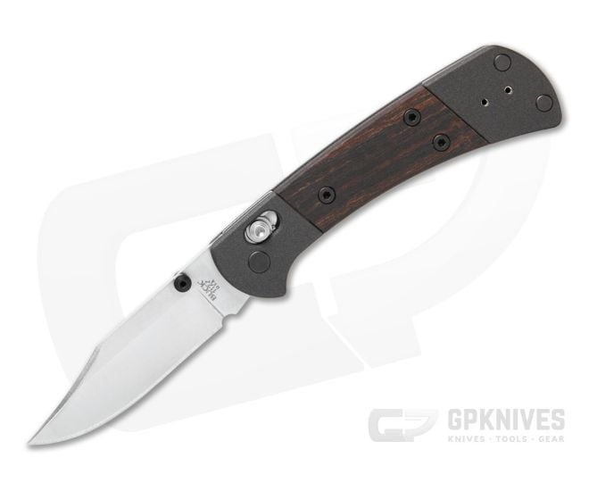 Buck 112 Ranger Crossbar Lock Clip Point Macassar Ebony Dark Gray Aluminum MagnaCut Satin Folding Knife (3.00" Blade) 0112BRS18 - BU-0112BRS18