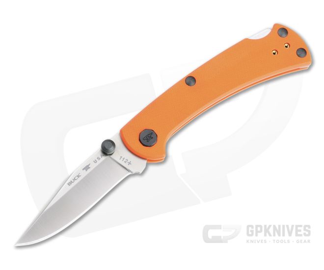 Buck 112 Slim Pro TRX Satin S30V Orange G10 EDC Back Lock Folder 0112ORS3 - BU-0112ORS3