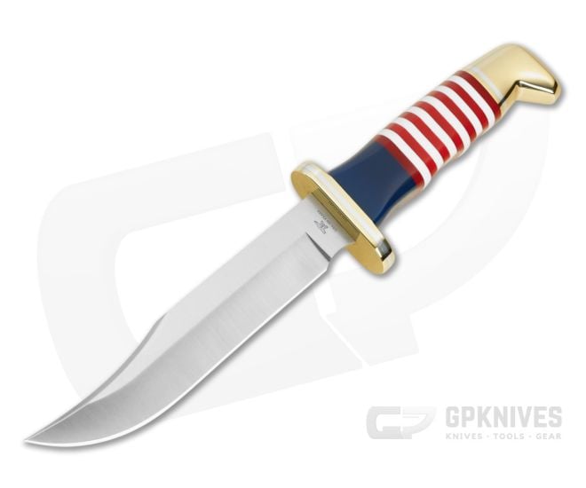 Buck 119 Special USA 250th Anniversary Semiquincentennial Red White Blue Acrylic 420HC Fixed Blade Knife (5.88") 0119MCSUSA - BU-0119MCSUSA-B