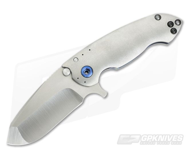Direware SOLO Titanium Frame Lock Flipper Orange Peel Satin M390 - DW-011