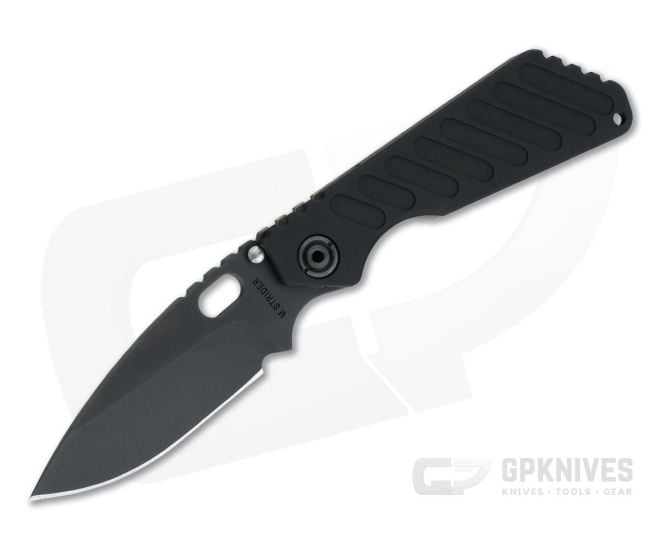 M Strider SnG Grooved Aluminum Black Oxide CPM-20CV Blade Flamed Titanium Flat - MSK-0128