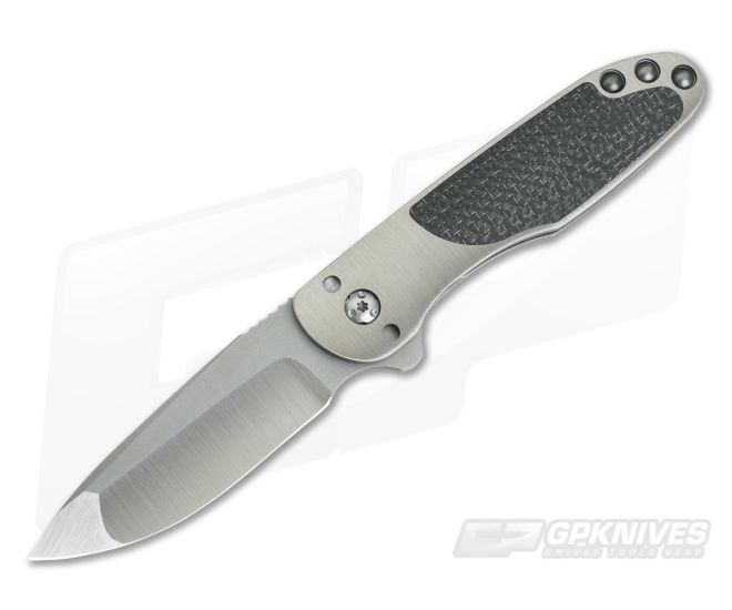 Direware Tailwhip Titanium Frame Lock Flipper Silver Lightning Strike Carbon Fiber S110V - DW-012