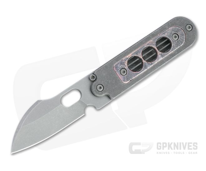 Serge Knife Co. Bean Flipper Mid-Tech Harpoon Acid Washed Nitro-V Copper Window Titanium Slip Joint 012 - SKC-012