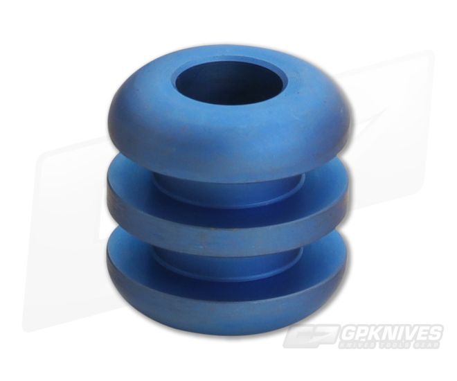 Ti Survival Titanium Lanyard Bead Three Ribbed Blue Anodized - TS-013