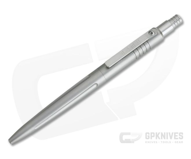 Pena Knives X-Series Click Pen Gray Titanium Matching Clip Black Ink Pen - PK-013