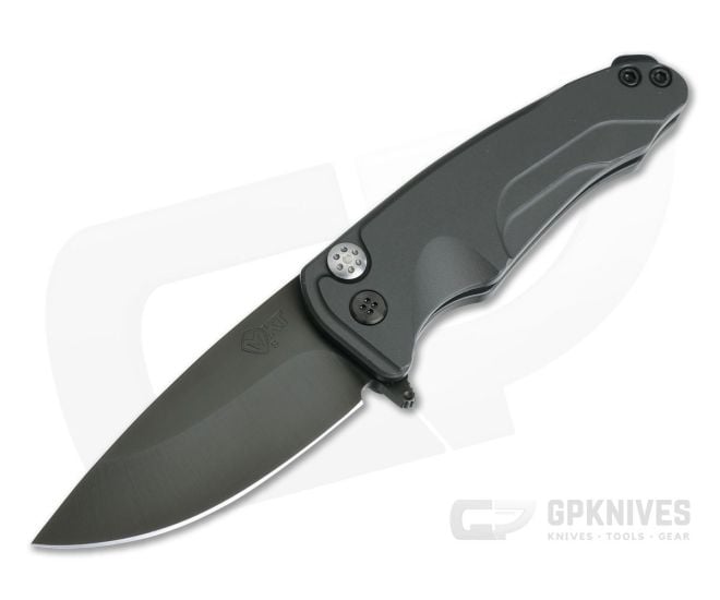 Medford Smooth Criminal Gray Aluminum Black PVD S35VN Button Lock Flipper - MKT-013