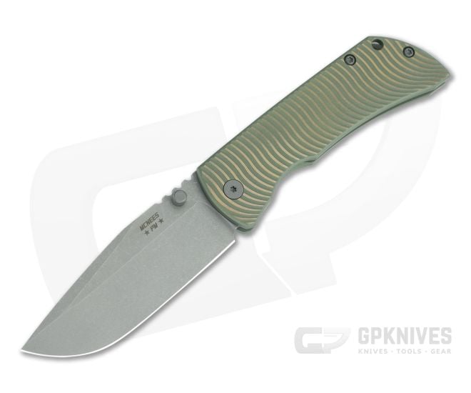 McNees Knives PM Mac 2 3.5" (GEN 2) Green/Bronze Swerve Drop Point - MNK-013