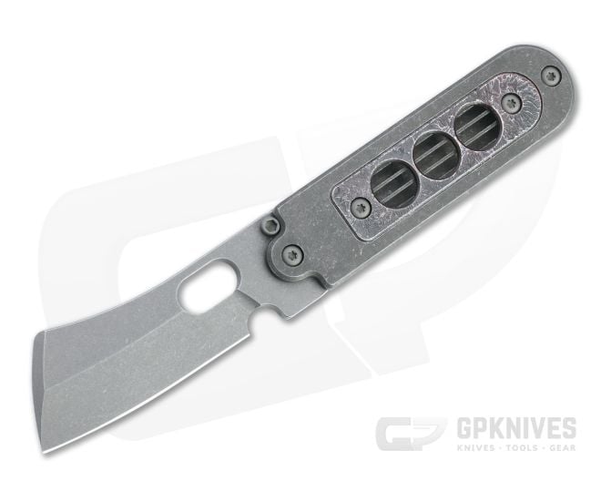 Serge Knife Co. Bean Flipper Mid-Tech Cleaver Acid Washed Nitro-V Copper Window Titanium Slip Joint 013 - SKC-013