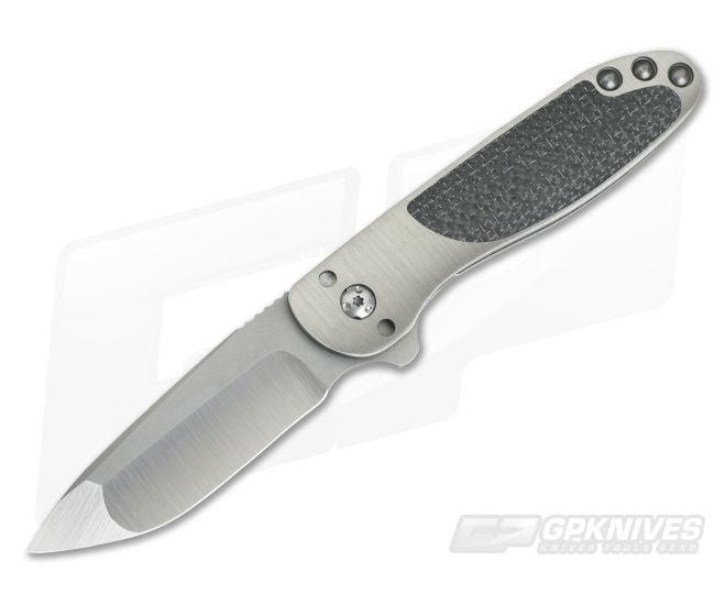 Direware Tailwhip Titanium Frame Lock Flipper Silver Lightning Strike Carbon Fiber S110V 013 - DW-013