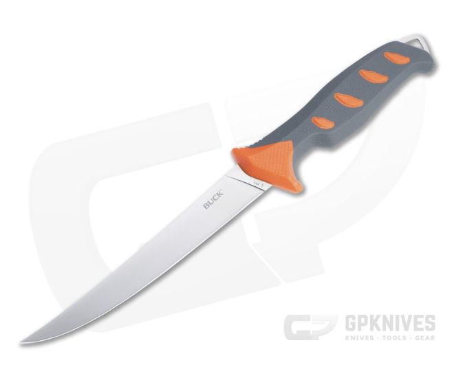 Buck Knives Hookset Fresh 6" Satin Gray/Orange Fixed Blade Fillet Knife 0144ORS - BU-0144ORS