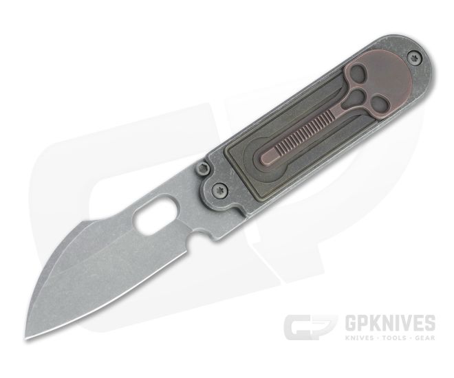 Serge Knife Co. Bean Flipper Mid-Tech Harpoon Acid Washed Nitro-V Copper Skull Titanium Slip Joint 014 - SKC-014