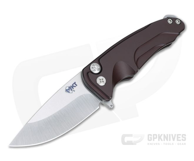 Medford Smooth Criminal Red Aluminum Tumbled S35VN Button Lock Flipper - MKT-014