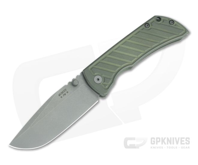 McNees Knives PM Mac 2 3.5" (GEN 2) Green/Bronze Fastback Drop Point - MNK-014