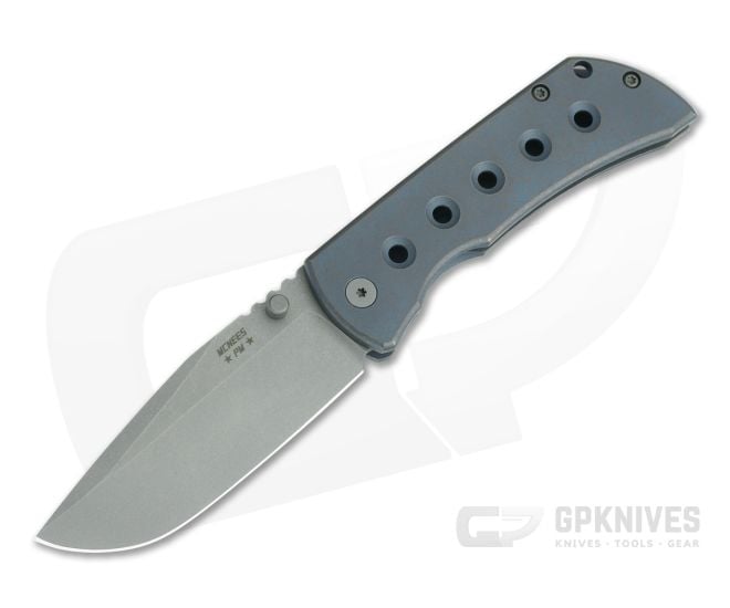 McNees Knives PM Mac 2 3.5" (GEN 2) Blue/Bronze Speed Hole Drop Point - MNK-015