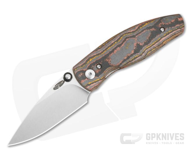 TRM Neutron 2 Sunset Orange CamoCarbon 3D Magnacut Liner Lock Folding Knife (3.00") - TRM-017