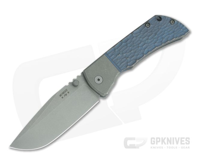 McNees Knives PM Mac 2 3.5" (GEN 2) Blue Bronze Bolstered Jigged Pattern Drop Point - MNK-017