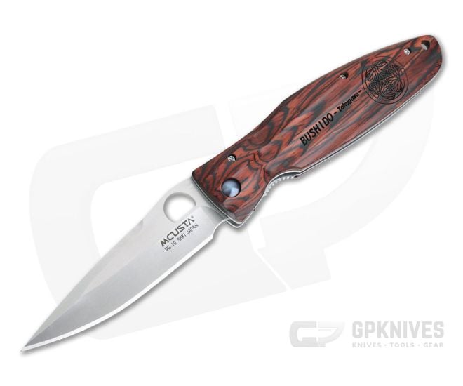 MCusta 183 Sengoku Busho Ieyasu Red Pakkawood VG-10 Liner Lock Folder - MC-0183