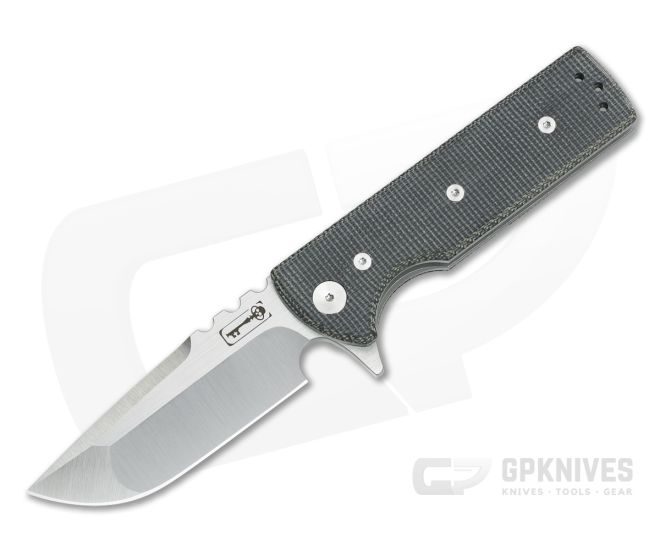 Chaves Ultramar T.A.K. Drop Point M390 Black Canvas Micarta Flipper - CKT-019