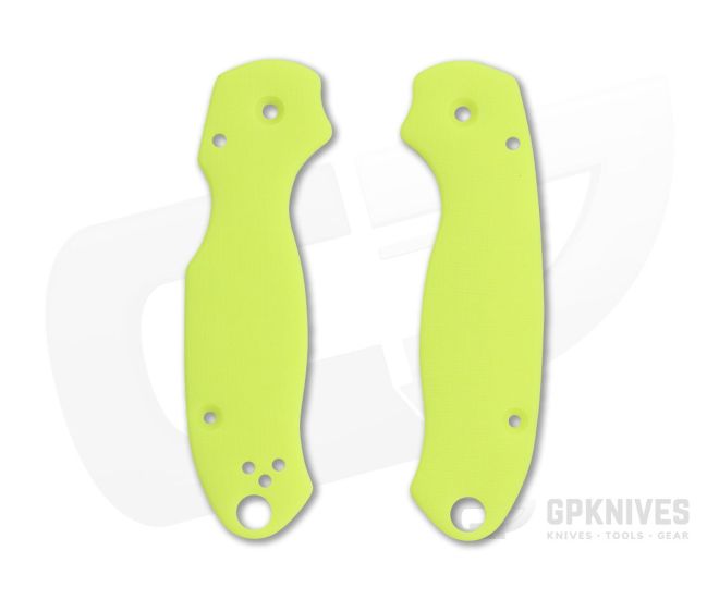 Putman Blade Scales Spyderco Para 3 Smooth Day Glow Yellow G10 Scales - PBS-019
