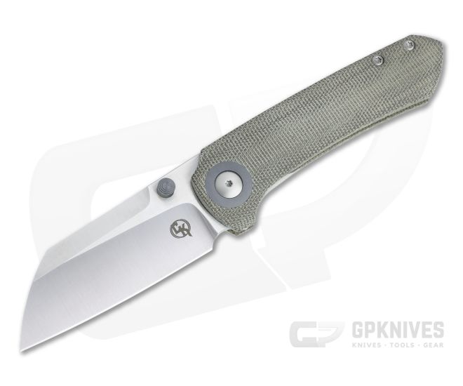 Christensen Knifeworks Maverick S Liner Lock Satin M390 OD Green Micarta Folder - CKW-01