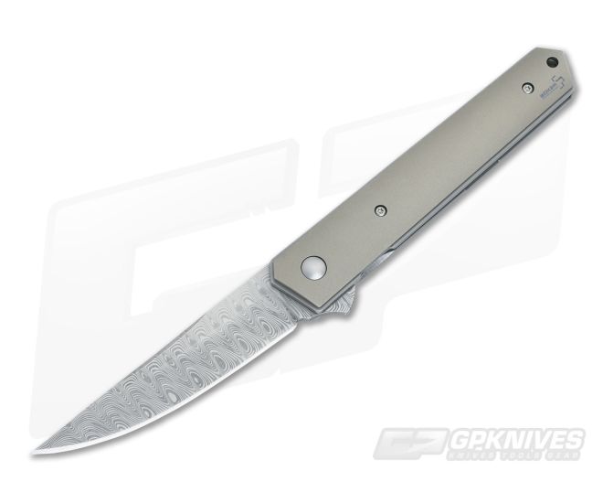 Boker Plus Kwaiken Titanium Flipper Damascus 01BO297DAM - BO-01BO297DAM