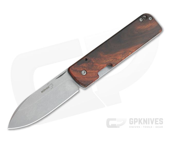 Boker Plus Lancer 42 Cocobolo Stonewashed D2 Frame Lock Folder 01BO468 - BO-01BO468