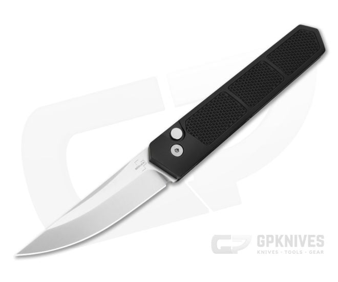 Boker Plus Kwaiken Grip Auto Burnley D2 Satin Black Aluminum Automatic Knife (3.35" Blade) 01BO473 - BO-01BO473