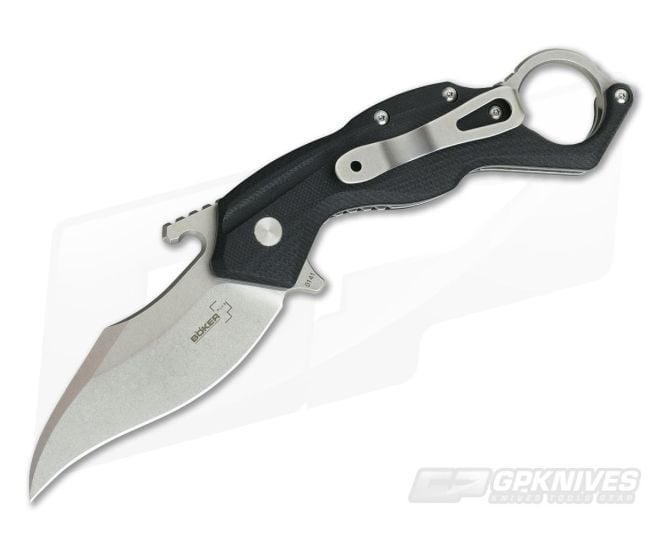Boker Plus Toro Manasherov Stonewashed D2 Flipper Black G10 01BO758 - BO-01BO758