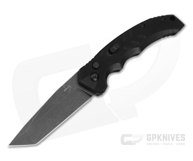 Boker Plus Intention II Tanto Black G10 D2 Black Stonewashed Automatic Knife (3.07" Blade) 01BO797 - BO-01BO797
