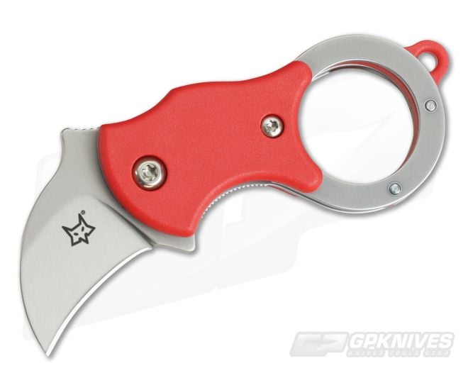 Fox Knives Mini-Ka Liner Lock Key Ring Karambit Red FRN 01FX327 - BO-01FX327