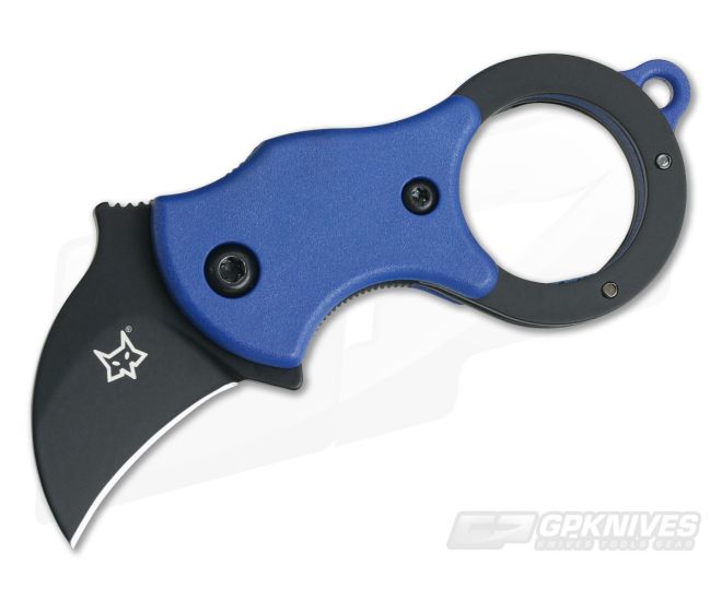 Fox Knives Mini-Ka Black Liner Lock Key Ring Karambit Blue FRN 01FX329 - BO-01FX329