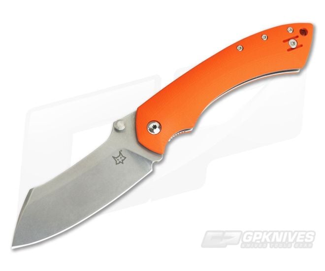 Fox Knives Kmaxrom Pelican Stonewash N690 Orange G10 Liner Lock 534O - BO-01FX732
