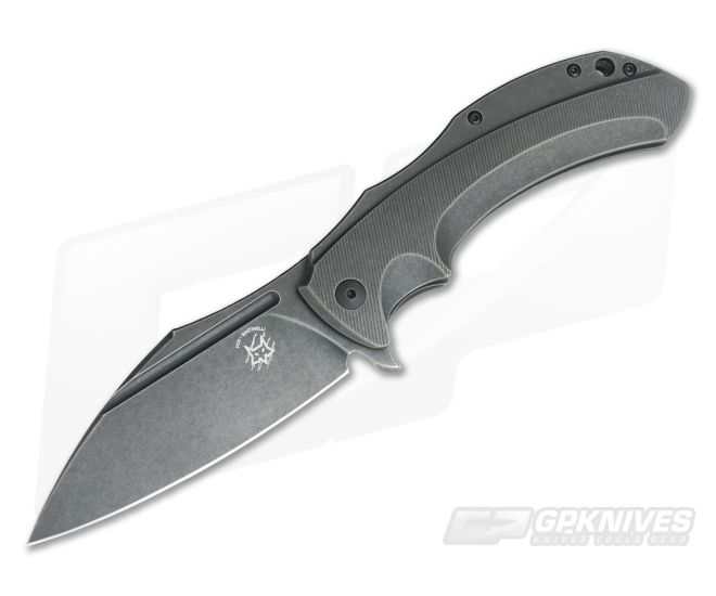 Fox Knives Bastinelli Shadow Elmax Black Stonewash Titanium Frame Lock Flipper 533TI - BO-01FX746