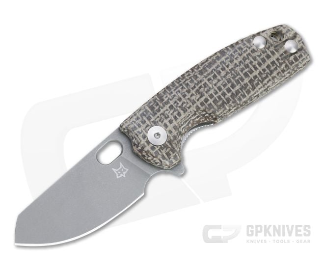 Fox Knives Baby Core Burlap Micarta Stonewashed M390 Flipper 01FX906 - BO-01FX906