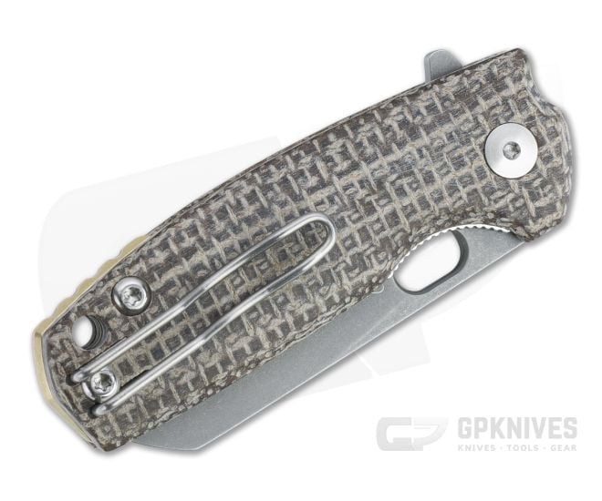 Fox Knives Baby Core Stonewashed M390 Burlap Micarta Flipper