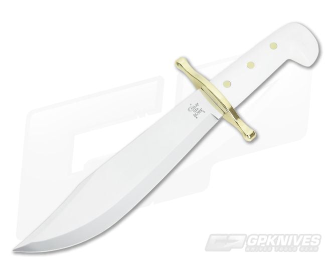 Case Hunter Bowie White Delrin Handle Brass Guard 02000 - CA-02000