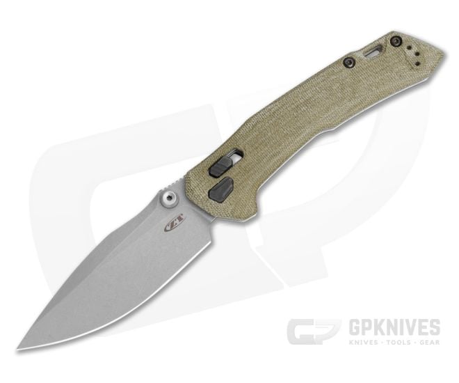 Zero Tolerance 0203GRM390 Olive Drab Green Canvas Micarta M390 Working Finish Limited Edition Crossbar Lock Knife (4.00" Blade) - ZT-0203GRM390