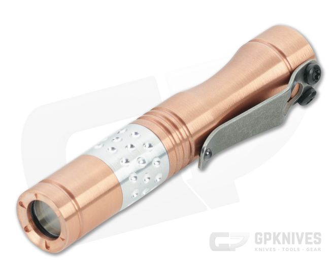 Dawson Machine Craft Hoku Clicky Flashlight Satin Copper with Aluminum Dimple Engine (4500K) - DMC-021