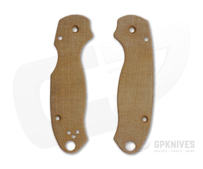 Putman Blade Scales Spyderco Para 3 Smooth Natural Canvas Micarta Scales - PBS-022