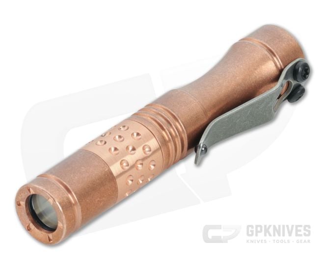 Dawson Machine Craft Hoku Clicky Flashlight Tumbled Copper with Copper Dimple Engine (4500K) - DMC-022