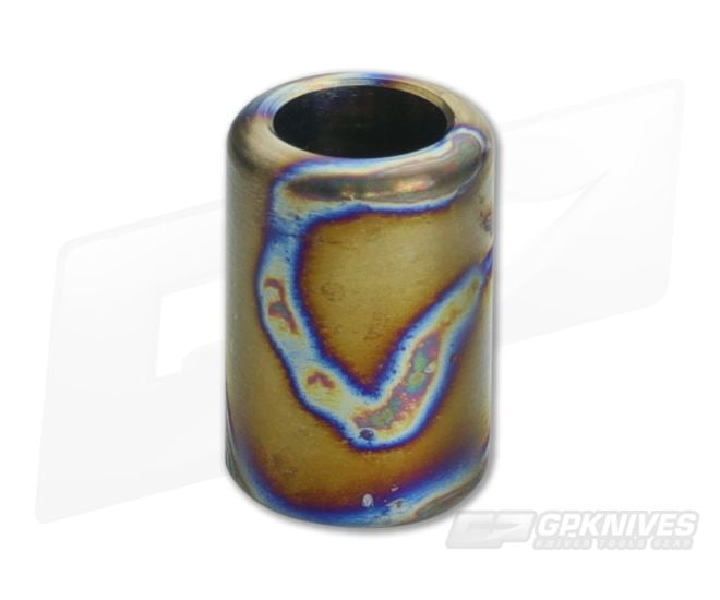 Ti Survival Titanium Lanyard Bead Grooveless Polished Random Flame Ano - TS-023