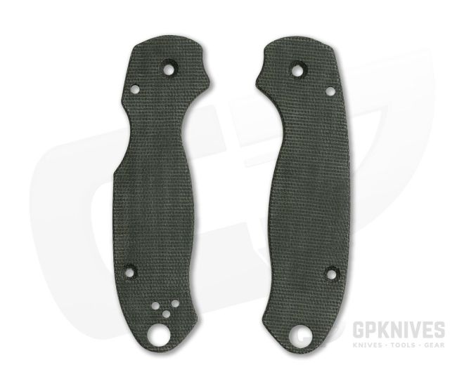 Putman Blade Scales Spyderco Para 3 Smooth Green Canvas Micarta Scales - PBS-023
