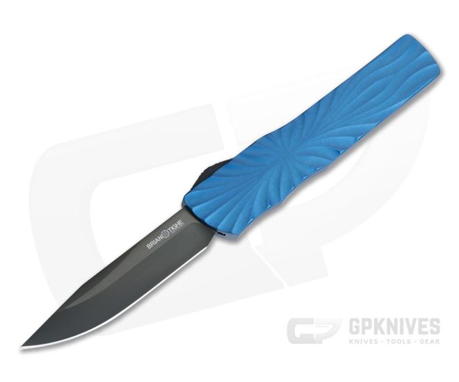 Brian Tighe and Friends Twist Tighe OTF Auto Ceramic Blue DLC Clip Point 1300-6 - BTF-024