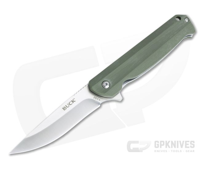 Buck 251 Langford Stainless Steel Green G10 Liner Lock Flipper Folding Knife 0251GRS - BU-0251GRS