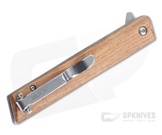 Buck 256 Decatur Stainless Steel Guibourtia Ehie wood Liner Lock