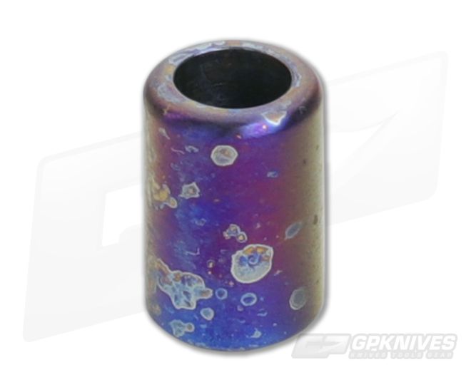Ti Survival Titanium Lanyard Bead Grooveless Blue Smoke Anodized - TS-025