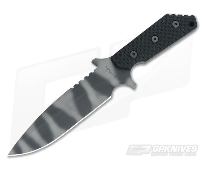 M Strider Knives MK-1 Mod 10 Black Gunner Grip Tiger Striped CPM-154 - MSK-025